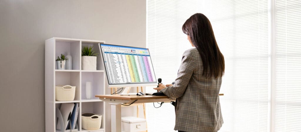 Working in office