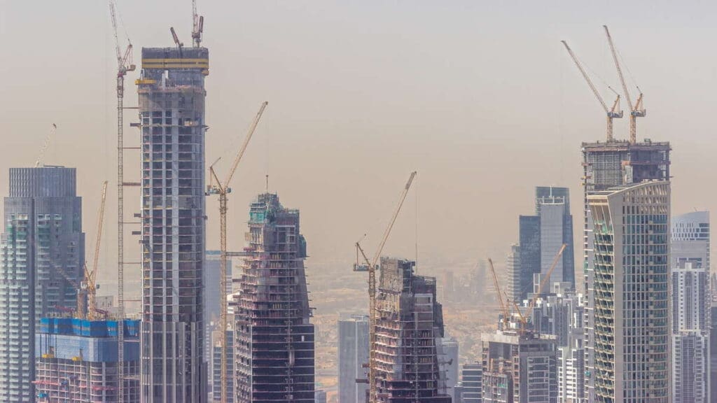 construction of highrise towers - skyline