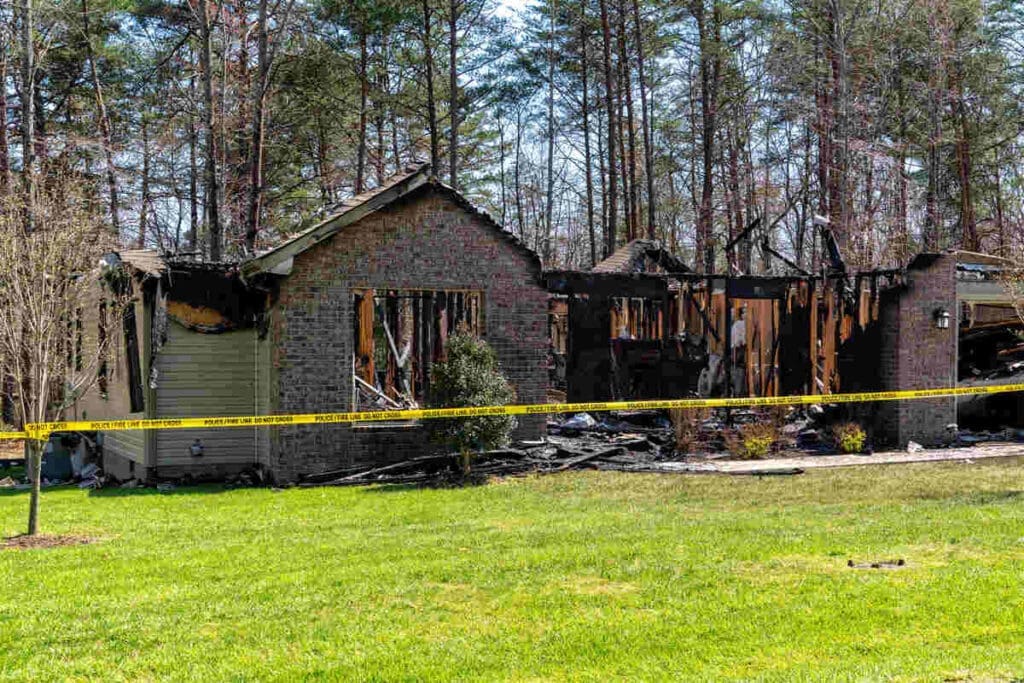 fire - burned down house