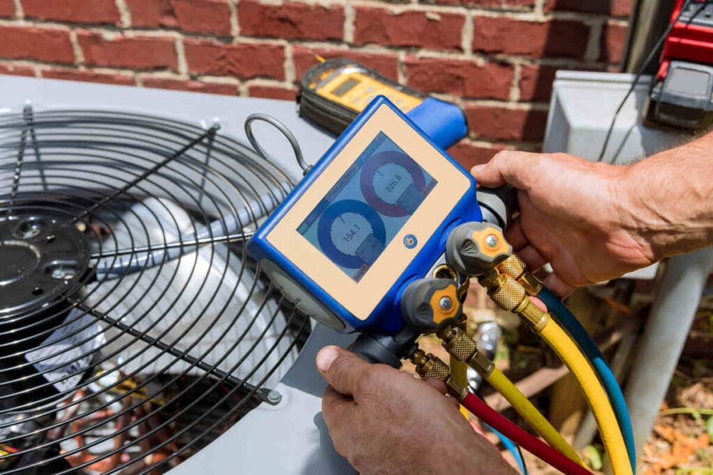 HVAC technician doing installation
