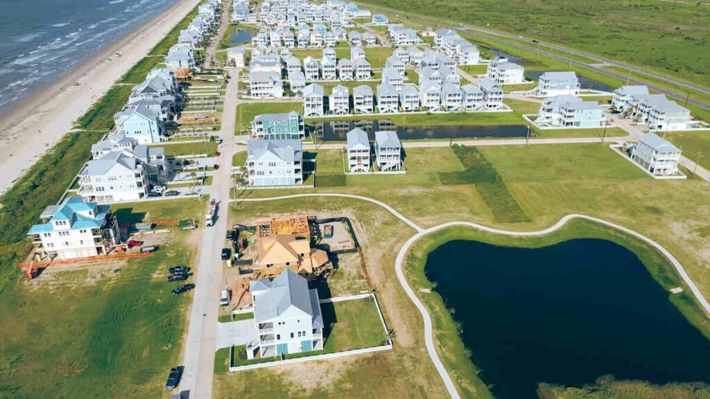 Vacation rental property on beach with pond