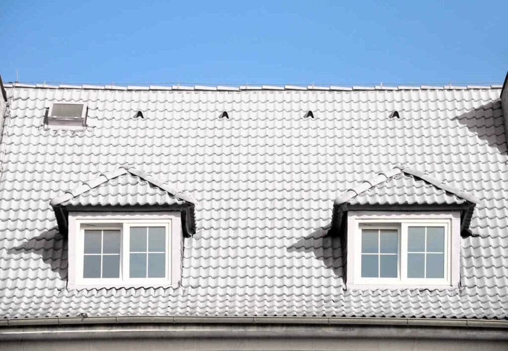 white painted cool roof